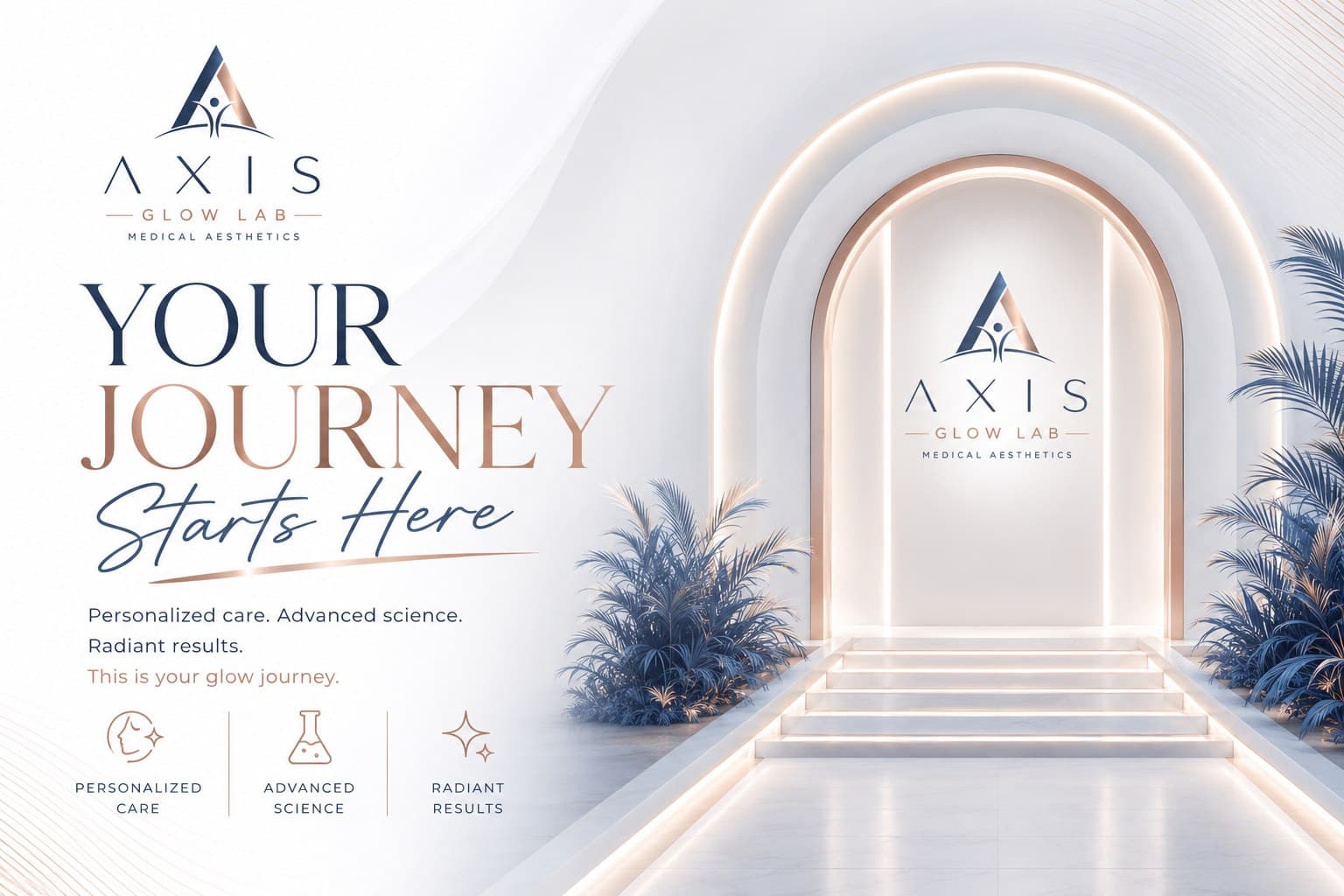 Your Journey Starts Here — Axis Glow Lab entrance